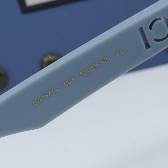 Gucci GG1571S 003 Square Sunglasses - Light Blue/Green - Picture 8 of 10